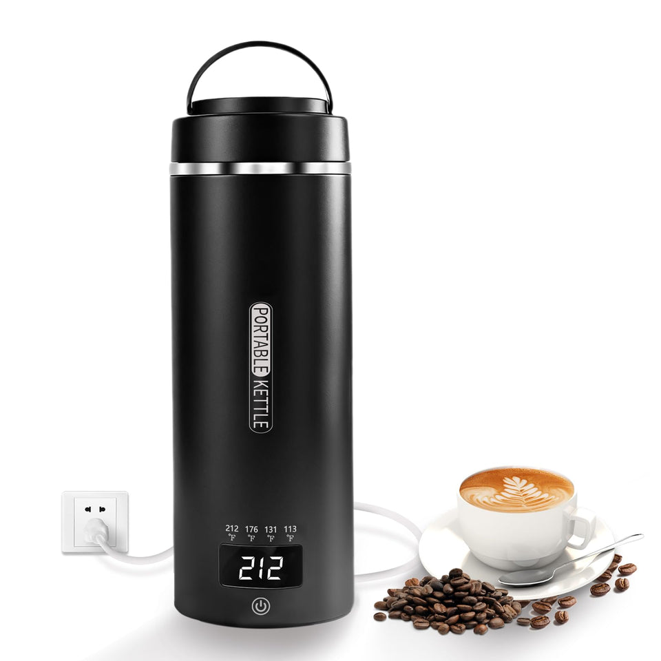 JEKABA travel kettle compact design ideal for hotel stays and trips.