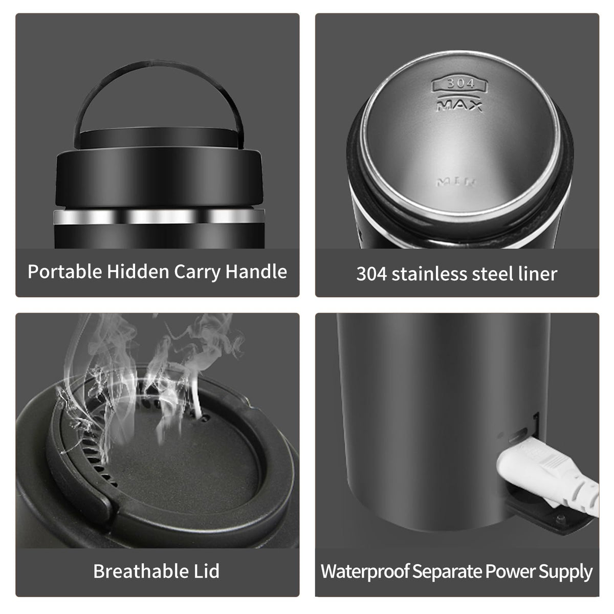 JEKABA portable water boiler with 110-120V plug for US outlets.