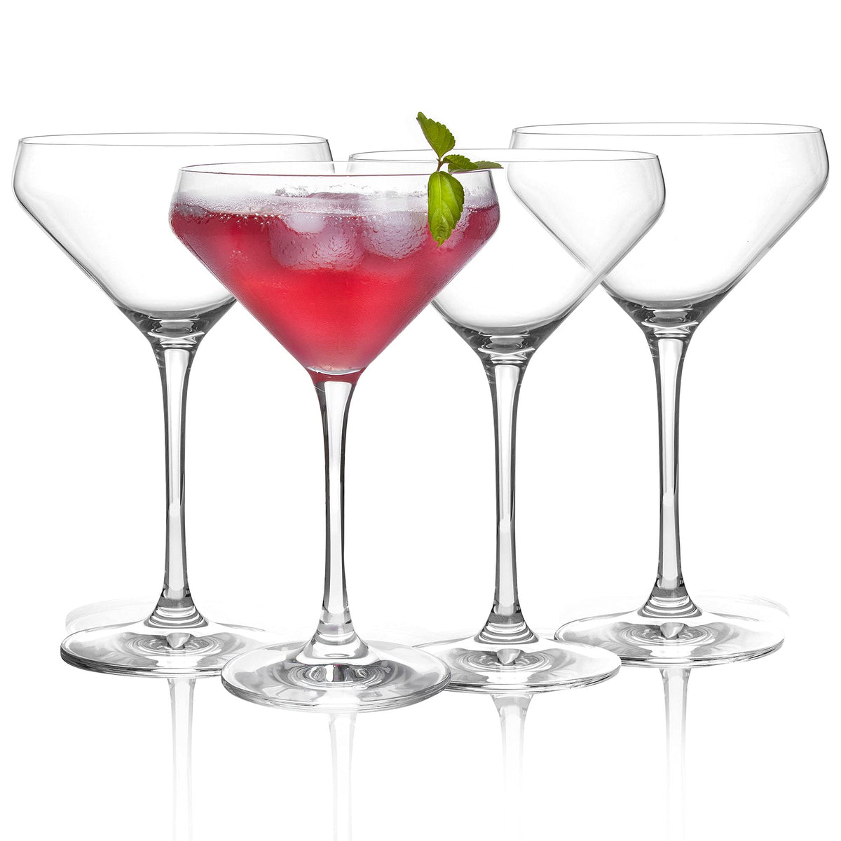 JEKOSEN lead-free crystal martini glasses with bright clarity for daily use or special occasions.