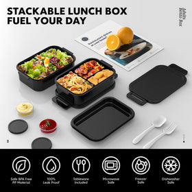 Jelife adult stackable lunch box keeps meals organized for work.