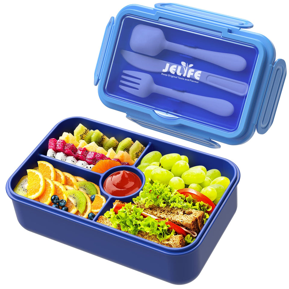 Jelife Kids Bento with four-compartment leakproof design keeps meals neatly separated