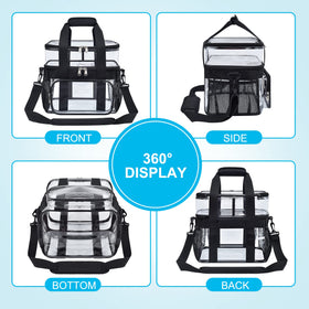 Jeluno Clear Lunch Bag front pocket for extra organization