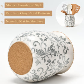 Jemirry ceramic utensil-holder-spatula-ladle keeps kitchen tools within reach for quick cooking.
