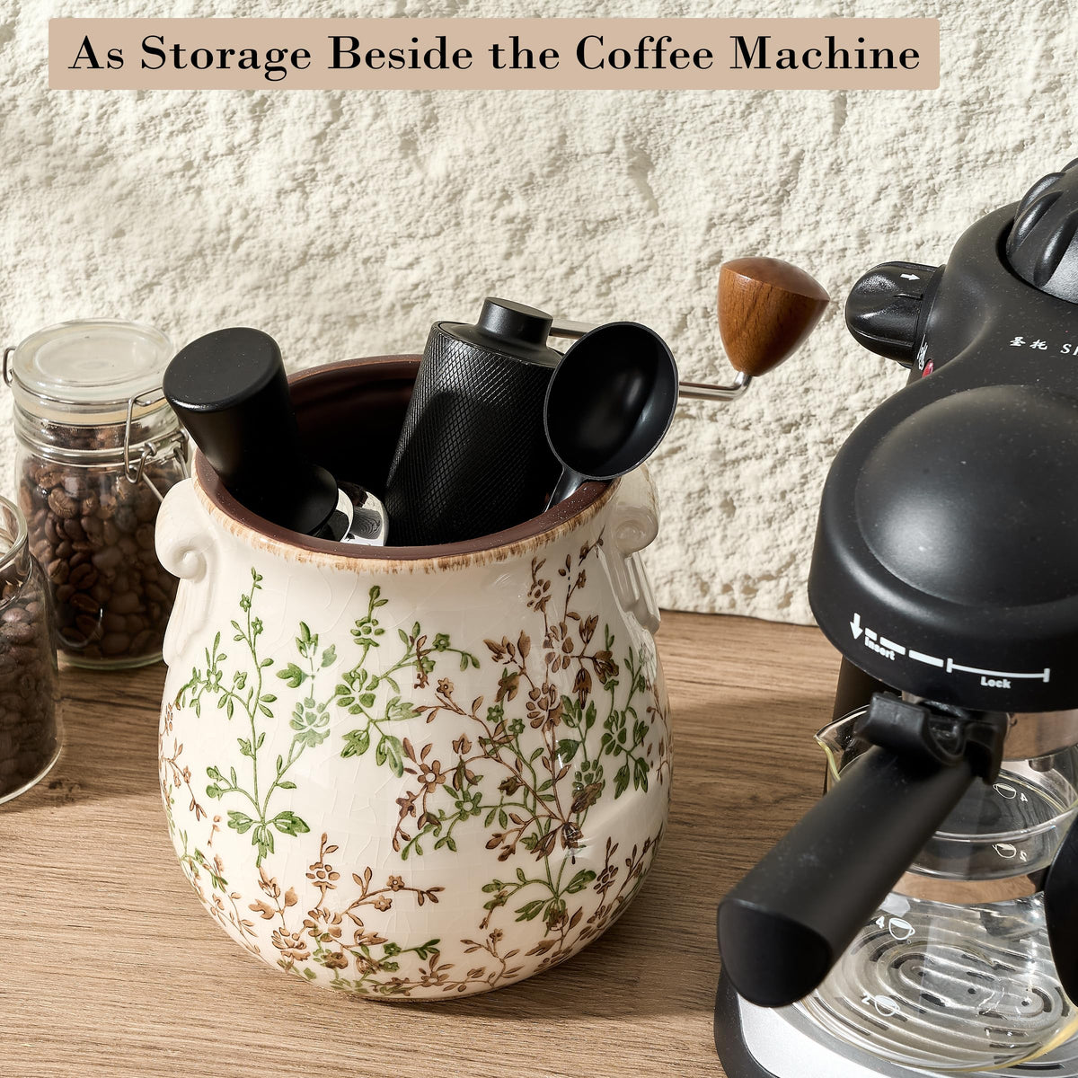 Jemirry kitchen decor-ready utensil holder complements various interiors.