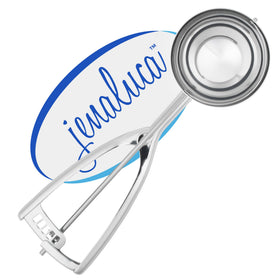Jenaluca jumbo ice cream scoop with smooth-release for flawless scoops.