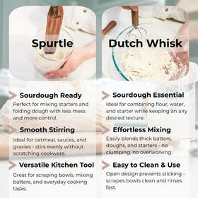 Ergonomic wooden handle on the Dutch whisk for comfortable use