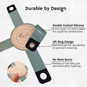 Jennalyn Homestead Co non-stick silicone sling cleans easily after baking