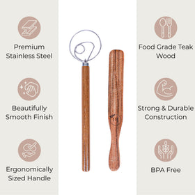 Jennalyn Homestead Co Teak Spurtle with tapered edge for precise stirring