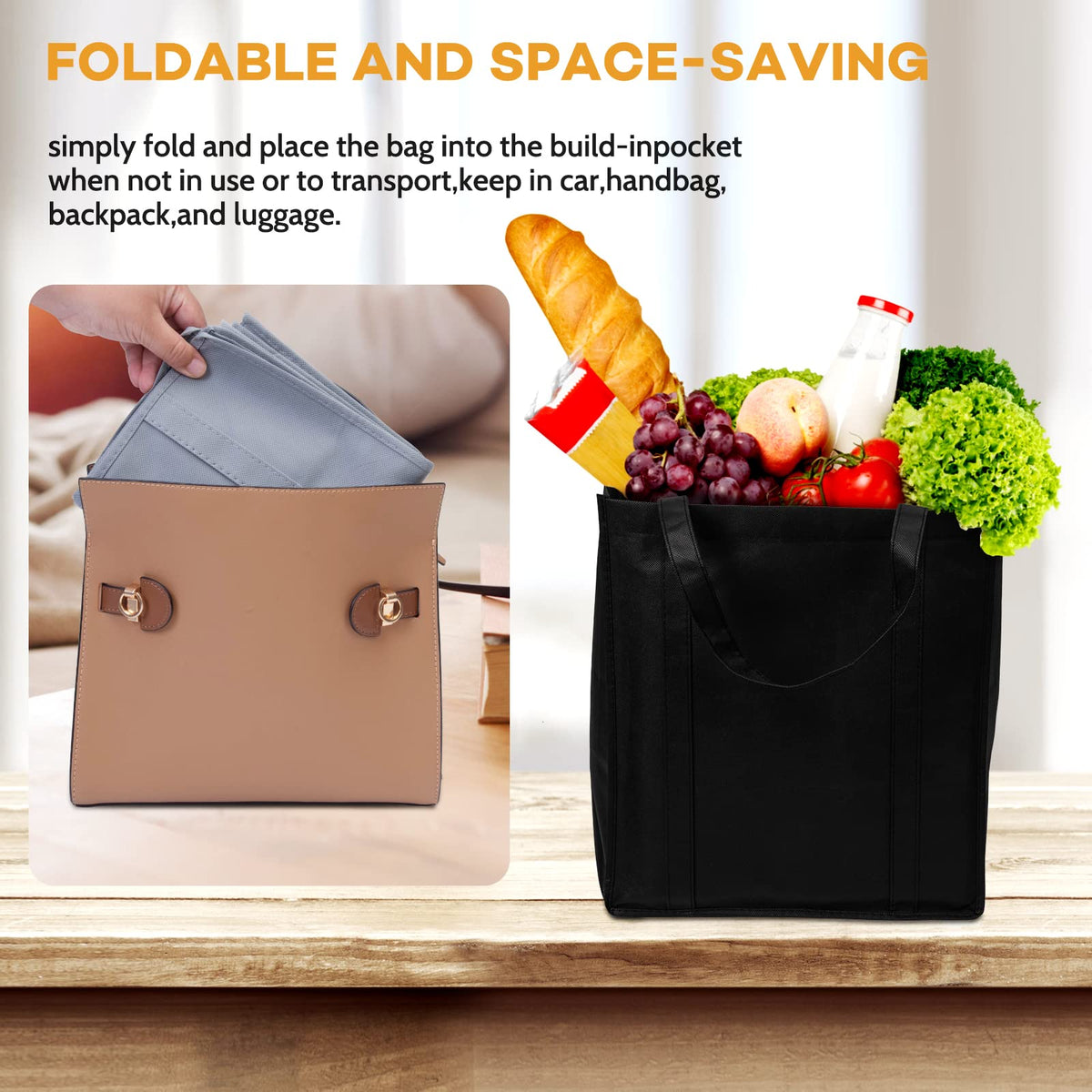 JERIA car-ready storage bags kept in trunk for quick grocery runs