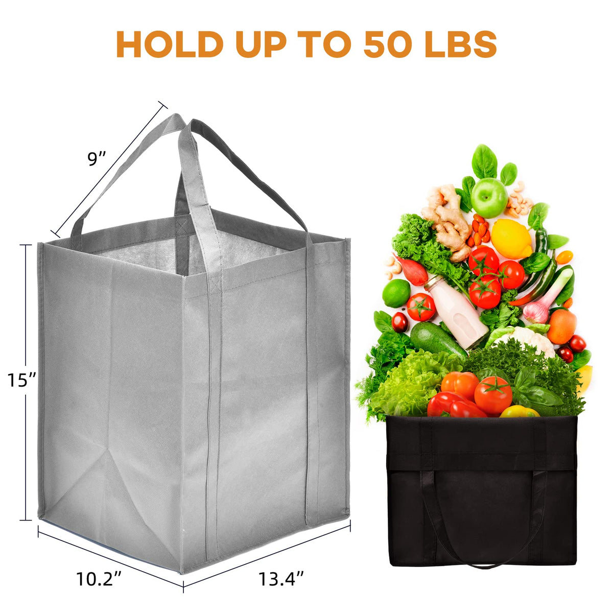 JERIA heavy-duty tote with reinforced handles supports heavy loads during trips