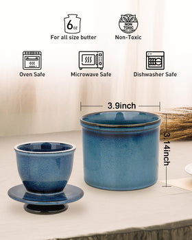 Jersinwei butter keeper with lid closed showing convenient seal for spreadable butter