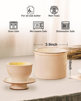 Jersinwei ceramic butter cup lid for easy scooping of spreadable butter