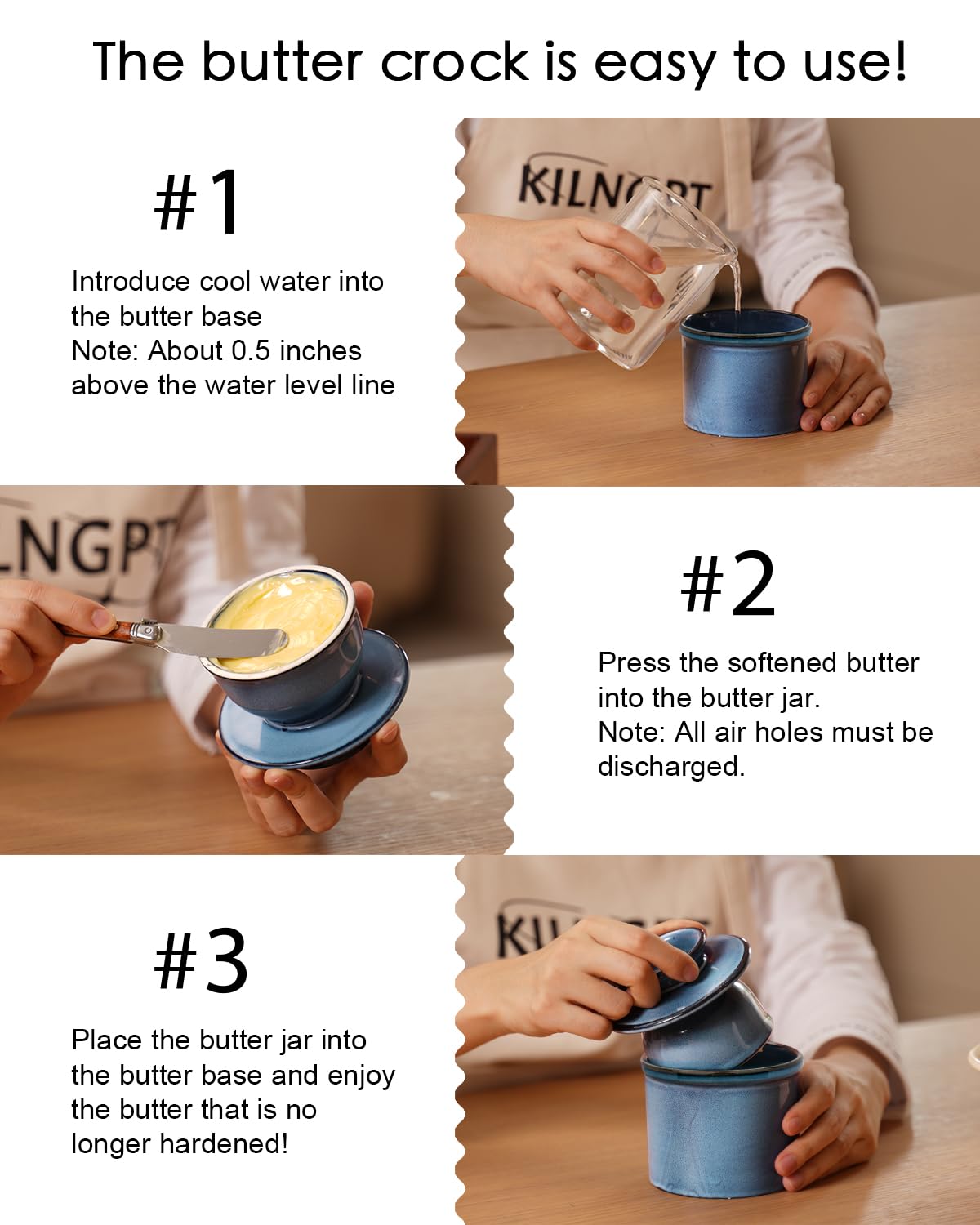 Jersinwei water-seal base design preserves butter softness at room temperature