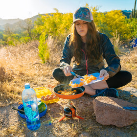 Jetboil Summit Skillet camp stove setup shows versatile cooking companion