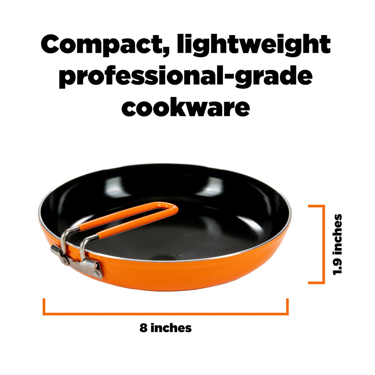 Jetboil Summit Skillet nestable handle closeup for effortless flipping and packing
