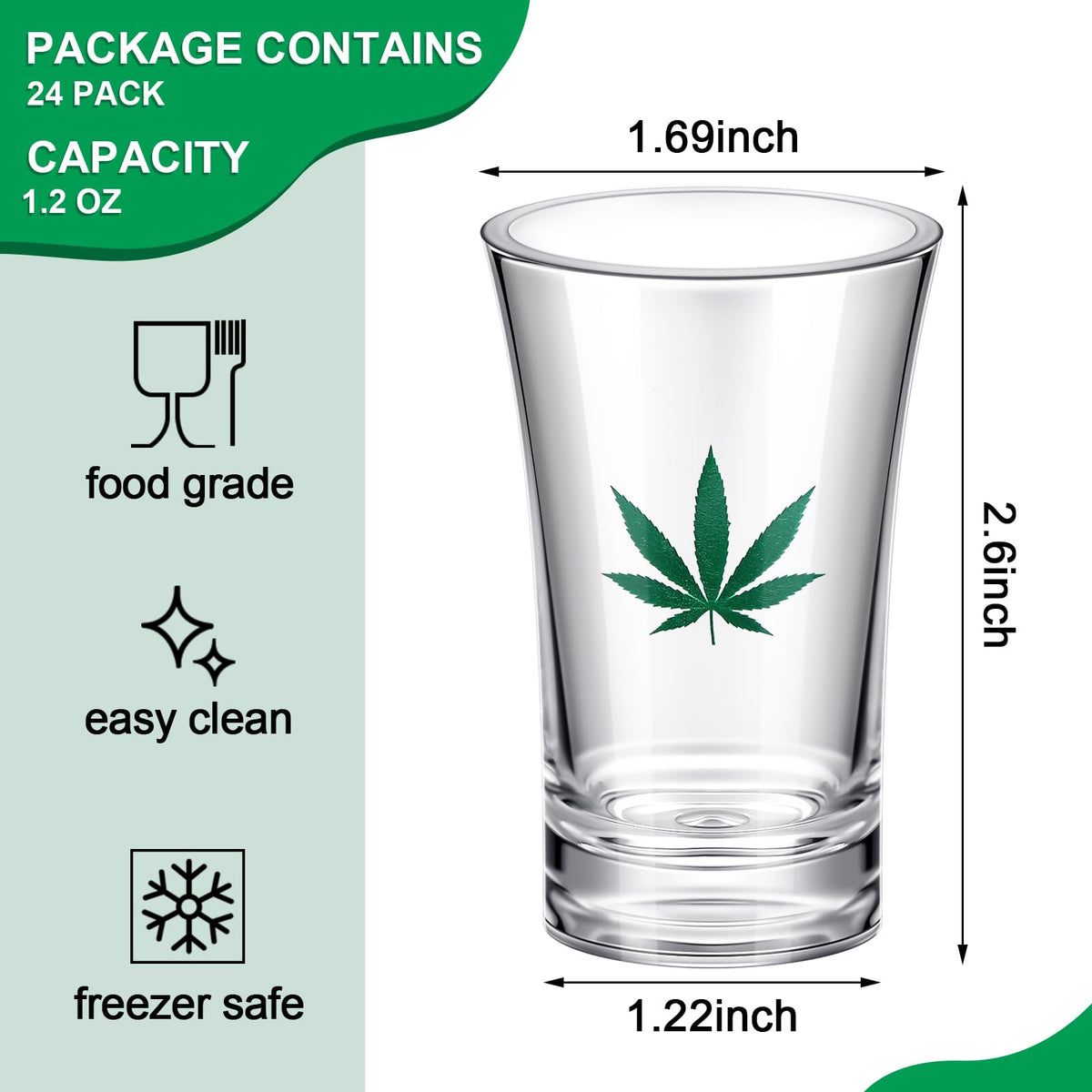 Jetec acrylic shot glasses with heavy base for steady pouring at events.