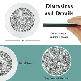 Jetec crushed diamond design on coasters adds sparkle and shine.