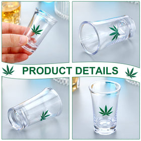Jetec green clear glasses featuring marijuana leaf print for festive decor.