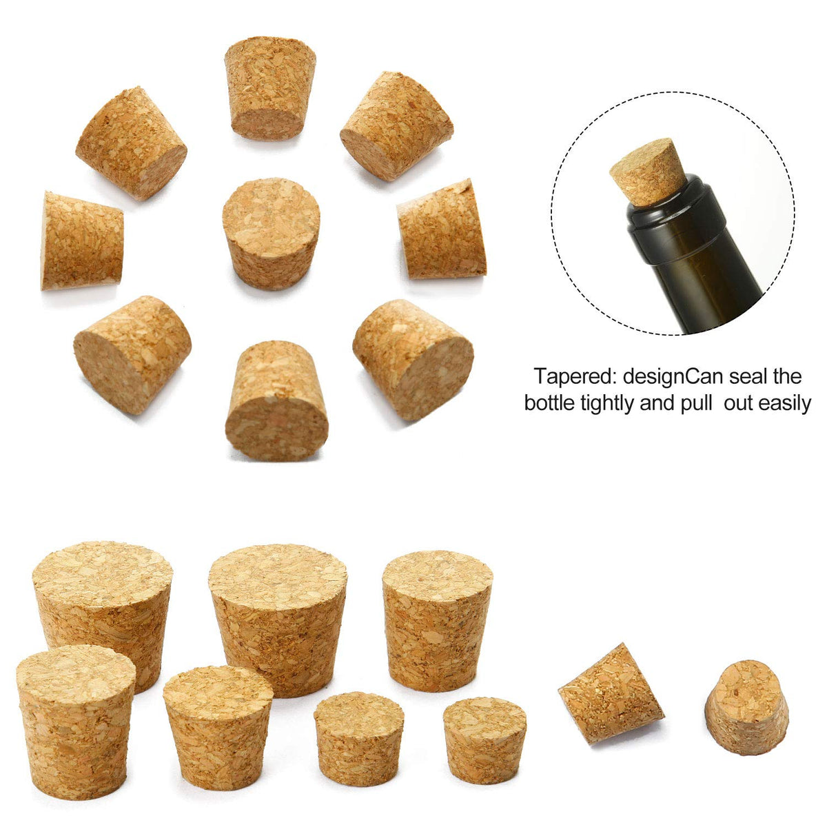 Jetec multi-size cork stoppers offer flexible sealing options for crafts.