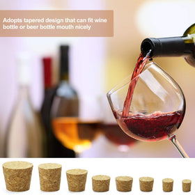 Jetec wide compatibility cork stoppers pack for various bottle sizes.