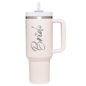 Jetikon Bride 40oz tumbler with handle for easy travel and sipping