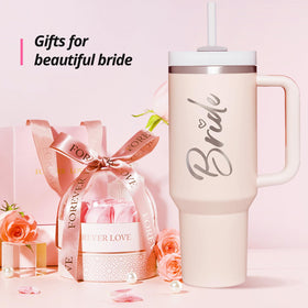 Jetikon Bride 40oz pale pink tumbler, stylish bridal gift option