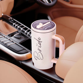 JETIKON Bride To Be 40 oz tumbler fits car cup holders for travel.