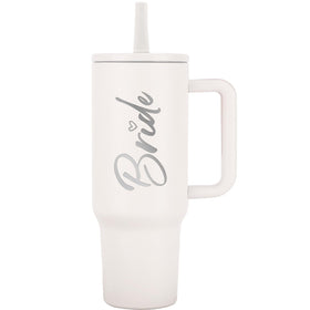 JETIKON Bride To Be 40 oz tumbler with handle for easy on-the go sipping.