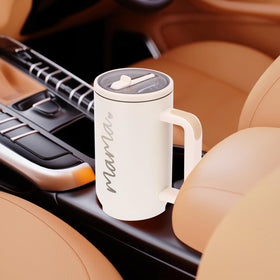 JETIKON Mama 40 oz tumbler fits standard car cup holders for travel.