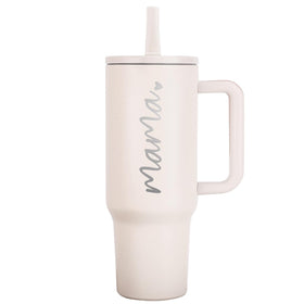 JETIKON Mama 40 oz tumbler with lid and straw keeps drinks cold on the go.