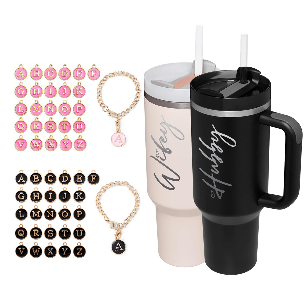 JETIKON Wifey Hubby engraved tumbler; personalized wedding design for daily use.