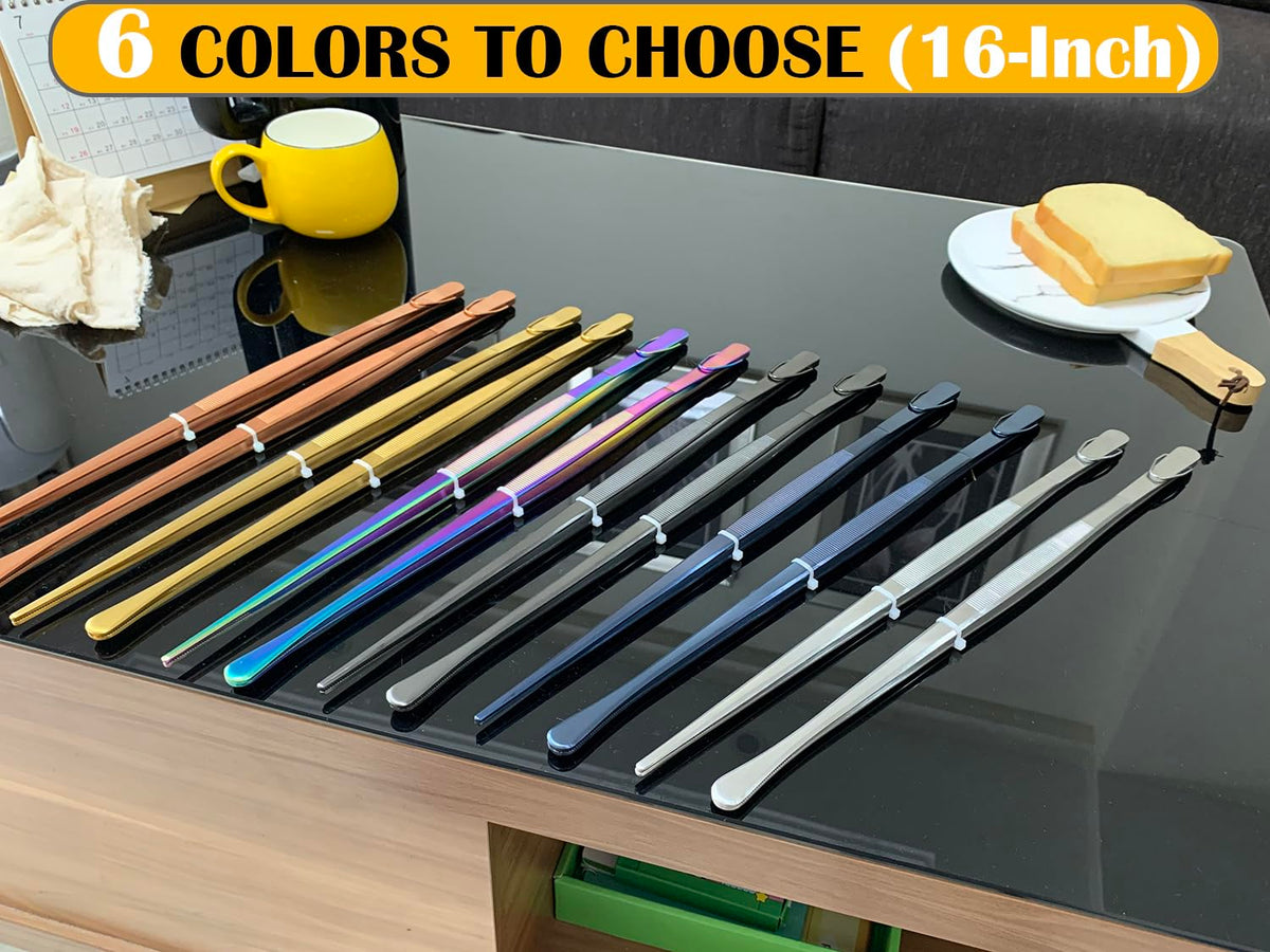 JETKONG 16-inch kitchen tweezers, dishwasher-safe for easy cleanup