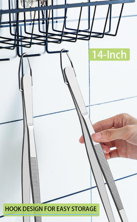 Dishwasher safe JETKONG tweezers simplify cleanup after cooking.