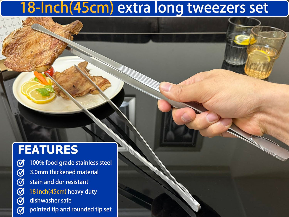 JETKONG giant tweezer tongs with round tips for delicate handling.
