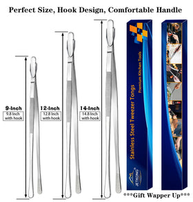 JETKONG narrow-tip kitchen tweezers improve reach in tight spaces