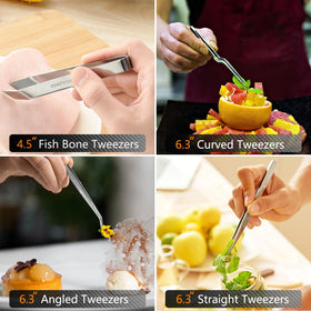JetKong professional kitchen tweezers designed for barbecue and roasting tasks.