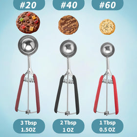 Jetonn cookie scoops ergonomic trigger release enables easy dough release.