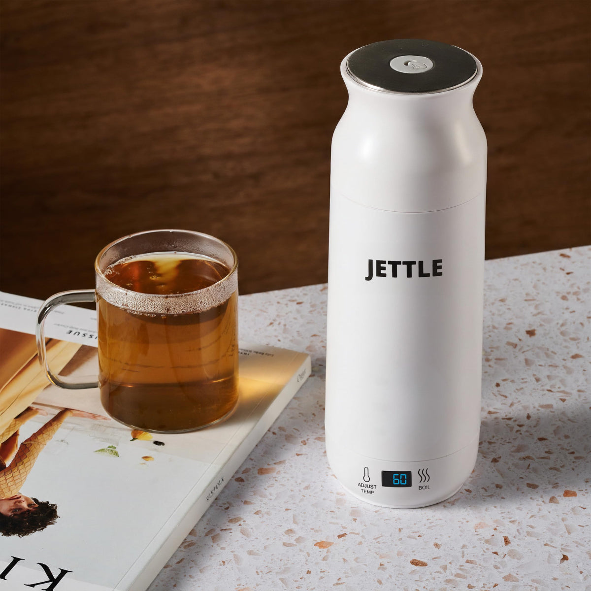 Jettle integrated steam vent helps manage pressure during heating.