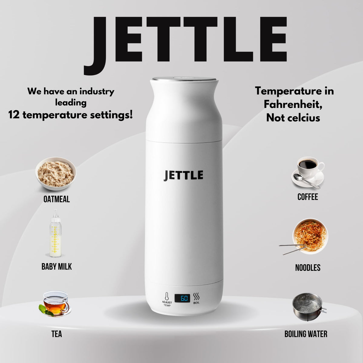 Jettle quickly heats water for fast beverages.