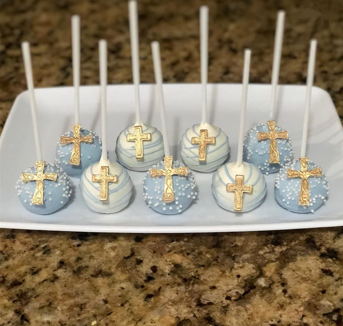 JeVenis cross cake topper mold adds delicate cross toppers to cupcakes.