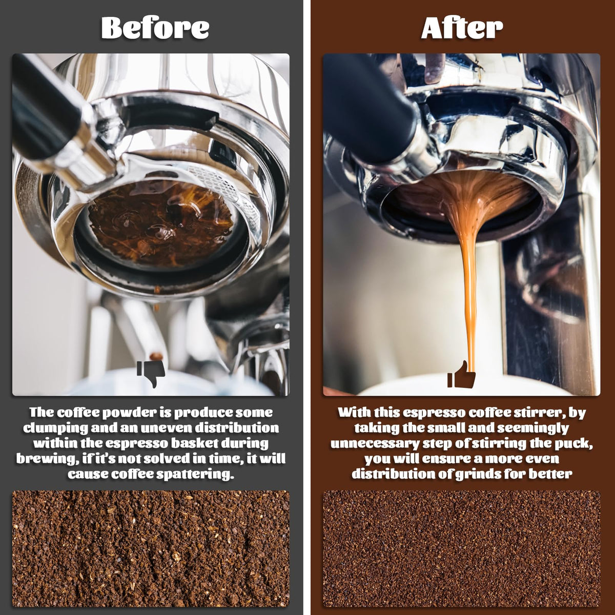 Compatibility: fits popular espresso machines and grinders alongside WDT accessories.