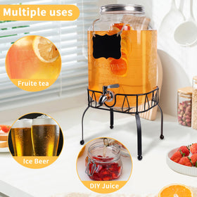 JFBAOLAO 2 gallon dispenser suits lemonade, iced tea, beer, and sangria.