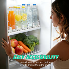 JFBAOLAO adjustable side guides keep different can sizes upright.