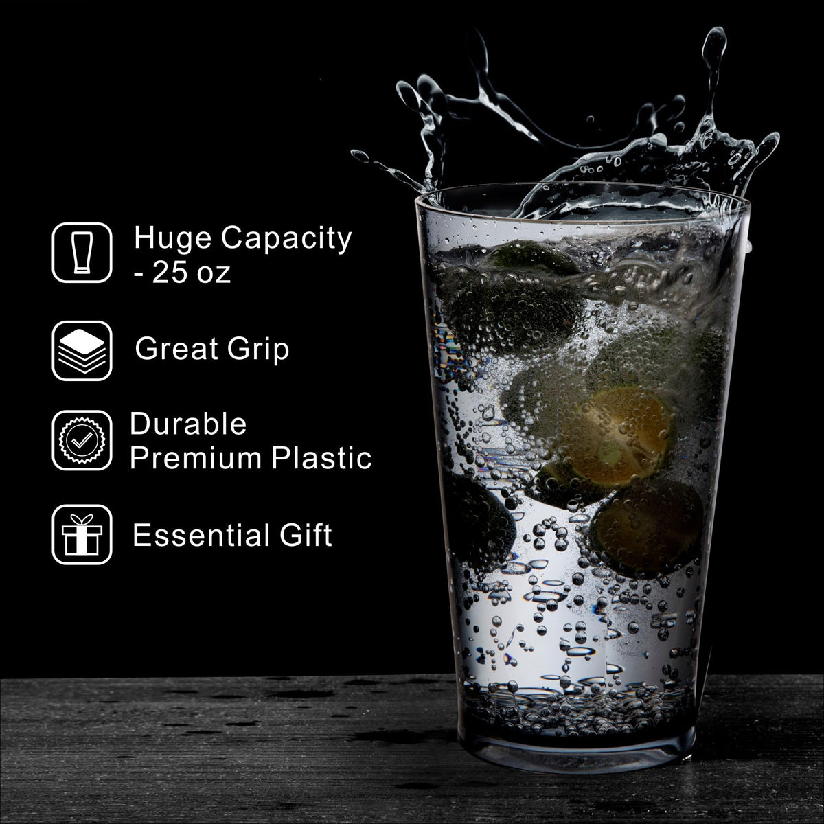 JGIRL stackable plastic drinking cups save cabinet space.