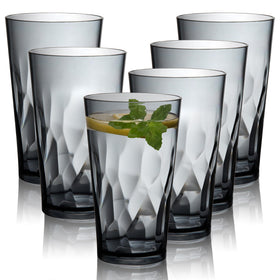 JGIRL unbreakable plastic drinking glass in grey for daily use.