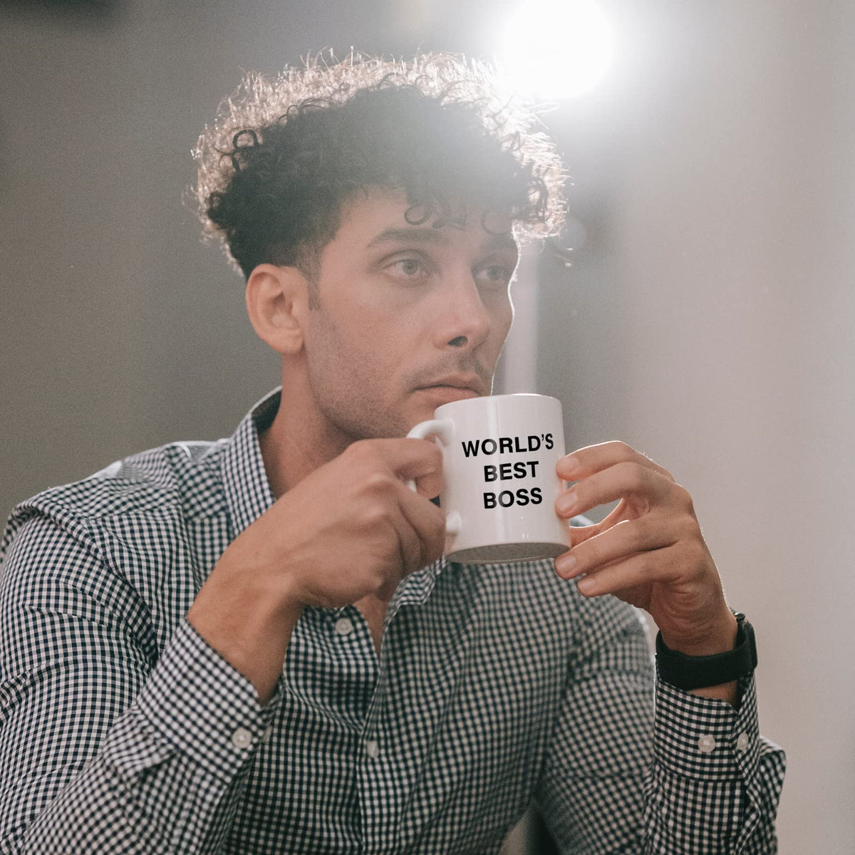 JGTONG World's Best Boss Mug cozy morning routine companion.