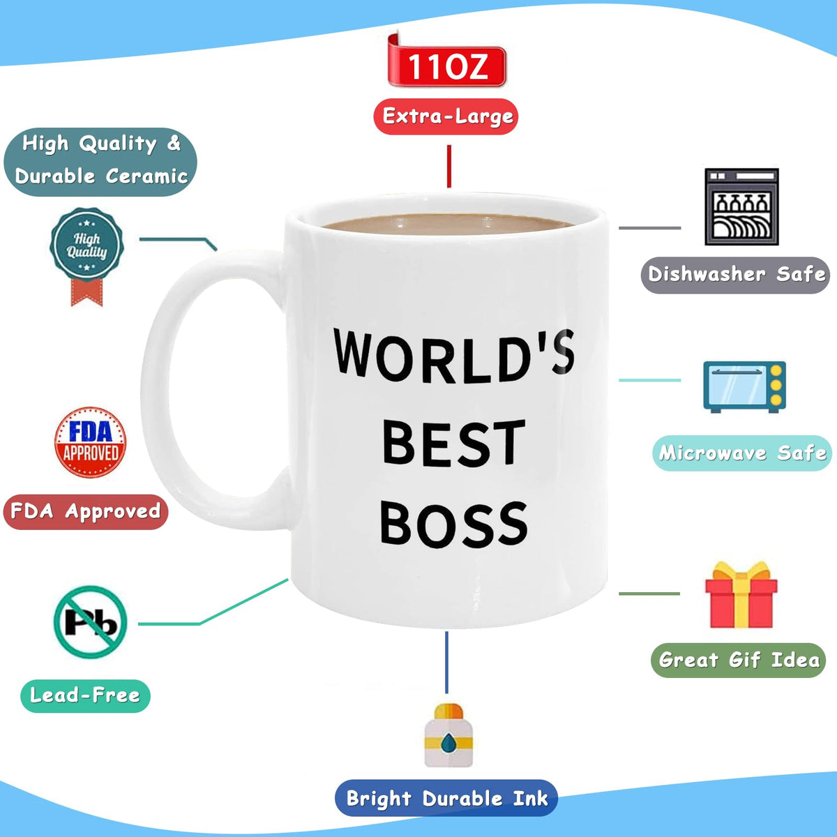 JGTONG World's Best Boss Mug packaging box ready for gifting.