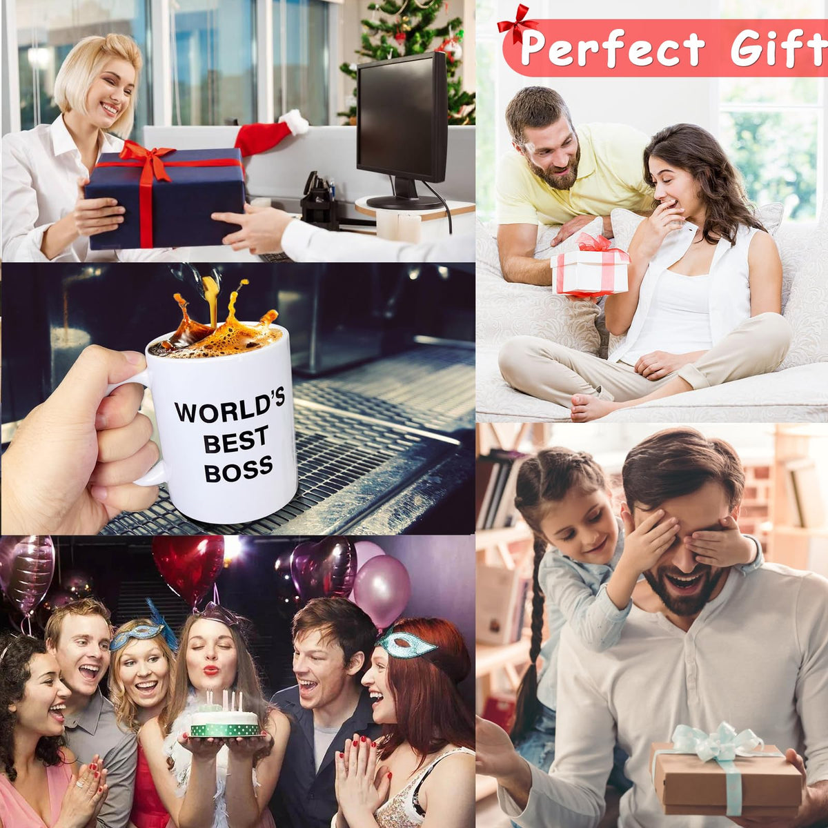 JGTONG World's Best Boss Mug unboxing shot highlights thoughtful present.