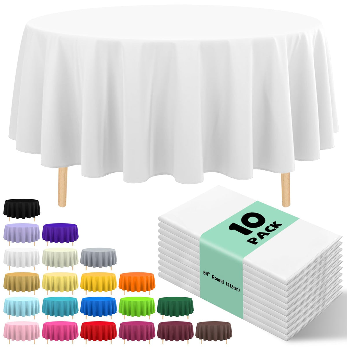 JHDZDHY 10-pack premium disposable tablecloth in white protects surfaces at birthdays.