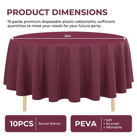 JHDZDHY burgundy round tablecloth for a wedding table, creates an elegant, cohesive event look